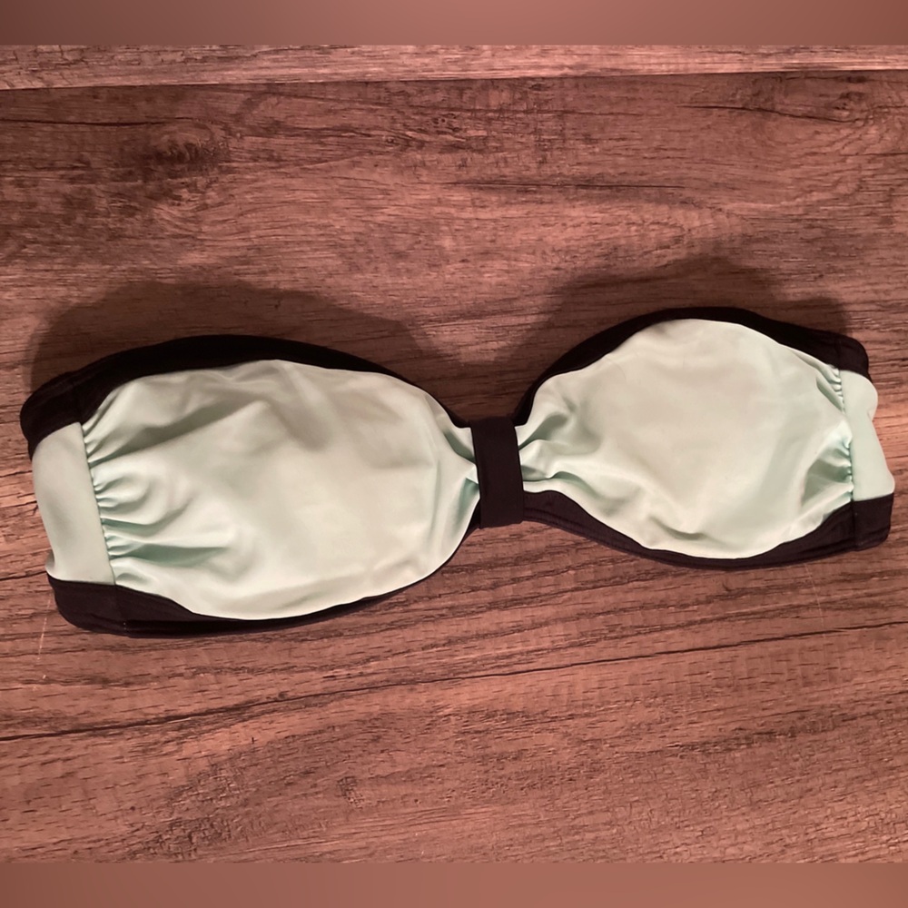 Victoria's Secret Strapless Green Swim Top Size M Medium Bandeau Swimsuit Bikini